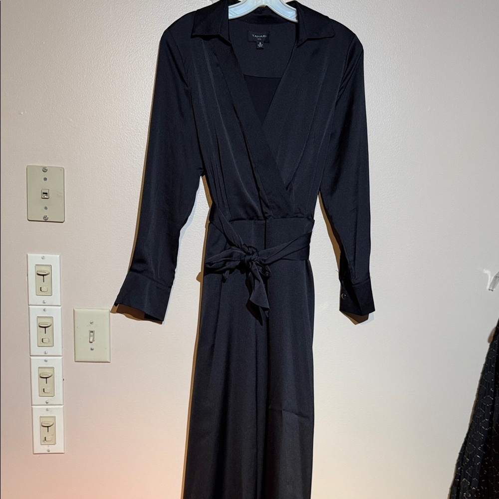 Tahari ASL Black Long Sleeve Dress